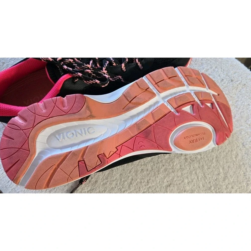 Vionic Womans Sneakers Size 11 Medium Black & Pink